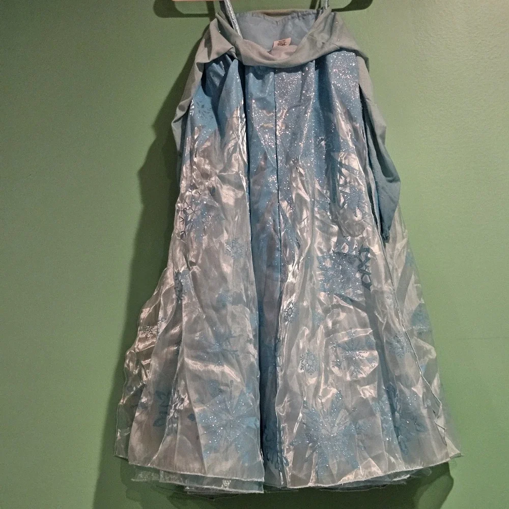 Disney Store Elsa Costume Dress Girls Size 7/8 Frozen Sleeve Wear Pilling‎